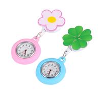 LIFKOME Reloj De Enfermera Telescópico y Colgante Retráctil Clip Práctico, Esfera Grande, Color Blanco y Rojo, 2 Piezas Ideales para Personal Médico y Estudiantes En Entornos Sanitarios