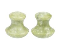 LIFKOME Rodillos Faciales de Jade Verde 2 Piezas Forma de Hongo para Masaje Facial y Ocular, Herramienta de Masaje Natural para Aliviar Líneas Finas y Rejuvenecer la Piel
