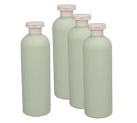 LIFKOME Set de 4 Botellas Dispensadoras Portátiles de Plástico de 400 Ml para Viaje, Dispensador de Jabón y Champú Diseño Compacto y Elegante para Baño