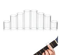 LIFKOME Slides de Guitarra Acústica de Cristal, Set de 8 Piezas Tamaños 28mm, 51mm, 60mm y 70mm, Anillos Deslizantes para Dedos, Accesorios Versátiles para Guitarristas, Tono Brillante