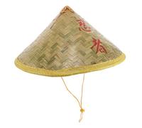 LIFKOME Sombrero tradicional chino de bambú y arroz, sombrero vietnamita de bambú y asiática para hombres y mujeres, cosplay, representaciones teatrales, disfraces de samurái.