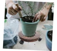 LIFKOME Soporte Macetas Madera con Ruedas y Freno Base Redonda Diámetro para Plantas Maceteros Pesados y Protección de Interiores y Exteriores
