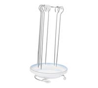 LIFKOME Soporte para Brochetas de Barbacoa Inoxidable con Pinchos Verticales y Bandeja Antideslizante Resistente y Portátil para Asar Carne Pollo y Verduras Exteriores