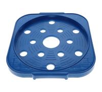 LIFKOME Soporte para Cilindros de Gas con Ruedas, Base Reforzada Azul | Acero Inoxidable y Pp, Estable para Restaurantes y Cocinas Familiares, Protege Suelo y Mesa
