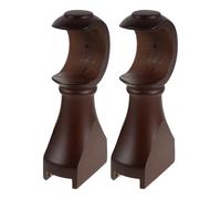 LIFKOME Soportes de Madera para Barra de Cortina 35 Cm, Base Estable Ajustable para Montaje de Varilla, Color Café, 2 Piezas, Ideales para Sala, Dormitorio y Comedor