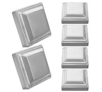 LIFKOME Tapas para Postes de Valla Cuadradas de Hierro 80x80 Mm, Juego de 6 Unidades, Cubiertas Resistentes y Reutilizables para Columnas de Barandillas, Metálicos para Cercas de Jardín