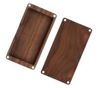 LIFKOME Tarjetero De Bolsillo De Madera Soporte para Tarjetas Durable para Hombre Diseño Clásico