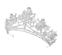 LIFKOME Tiara Barroca para Mujer Plateada Cristales de Imitación, Accesorio de Cabello para Bodas y Fiestas, Diadema Elegante para Graduación y Disfraces, Diseño Clásico y Brillante