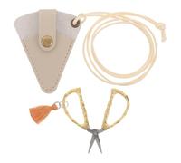 LIFKOME Tijeras para Bordar Retro de 2.3 Pulgadas con Mango Vintage y Funda de Cuero, Ligeras y Seguras para Proyectos de Bordado al Aire Libre y Viaje