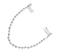 LIFKOME Tocado de Novia con Peine de Cadena Plateado Diadema Joyería para Boda Accesorio Elegante y Duradero para Mujer