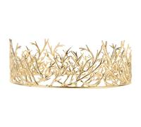 LIFKOME Tocado Diadema Metálica Dorada para Boda y Cosplay de Rey, Accesorio Ajustable de Estilo Medio Oriente para Novia y Hombre, Elegante para Fiesta y Ceremonia