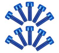 LIFKOME Tornillo para Portabotellas de Bicicleta Azul 10 Piezas M5x15mm de Aleación de Aluminio Especial Antióxido y Fácil Instalación para Jaula de Agua