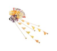 LIFKOME Traditional Japanese Hairpin Floral Fan Shape With Handmade Tassels Elegant Asian Hair Accessory For Kimono Weddings And Special Occasions
