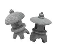 LIFNECESS Estatua para Exteriores Paquete de 2 estatuas jardín Zen Estilo japonés, decoración Piedra Arenisca Decoración de jardín