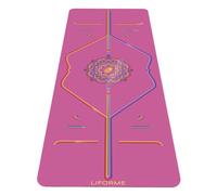 Liforme - Esterilla de yoga de viaje con tinta - Sistema de alineación patentado, antideslizante, ecológica y biodegradable, ultraligera, resistente al sudor, largo, ancho y grueso - rosa agradecido
