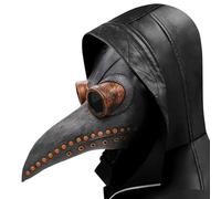 Lifreer Máscara de pájaro de médico de la peste para fiesta de Halloween, máscara de látex suave punk, máscara ajustable para fiesta de Halloween, accesorios de juego de rol (gris)