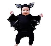 Lifreer - Pelele de Halloween para bebés con diseño de murciélago y con gorro incluido - Disfraz para bebés recién nacidos, niños y niñas (18-24 meses)