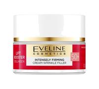 Eveline Cosmetics Lift Booster - Crema reafirmante de colágeno 50+ - Crema hidratante nutritiva antiedad con triple colágeno, vitamina Cg y péptidos para pieles maduras