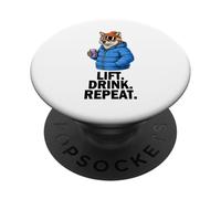 Lift Drink Repeat Lobo - Esquí Invierno Fiesta PopSockets PopGrip Adhesivo