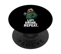 Lift Drink Repeat Oso Pardo - Esquí Invierno Fiesta PopSockets PopGrip Adhesivo
