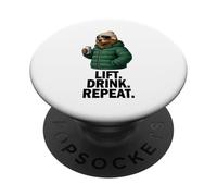 Lift Drink Repeat Oso Pardo - Esquí Invierno Fiesta PopSockets PopGrip Adhesivo