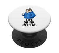 Lift Drink Repeat Oso Polar - Esquí Invierno Fiesta PopSockets PopGrip Adhesivo