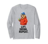 Lift Drink Repeat Perro - Esquí Invierno Fiesta Manga Larga