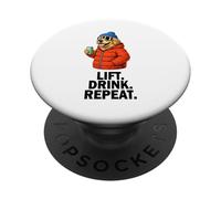 Lift Drink Repeat Perro - Esquí Invierno Fiesta PopSockets PopGrip Adhesivo