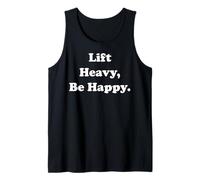 Lift Heavy Be Happy Positive Fitness Vibes Funny Saying Camiseta sin Mangas