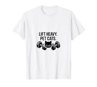 Lift Heavy Pet Cats Fitness Humor Gato Mancuerna Gráfico Gimnasio Camiseta