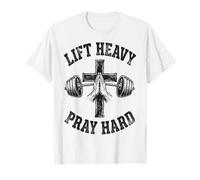 Lift Heavy Pray Hard Christian Workout Gym Apparel Men Camiseta
