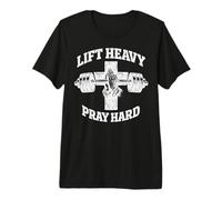 Lift Heavy Pray Hard Christian Workout Gym Apparel Men Camiseta Premium