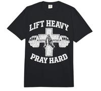 Lift Heavy Pray Hard Christian Workout Gym Apparel Men Comfort Colors Adult Heavyweight T-Shirt