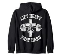 Lift Heavy Pray Hard Christian Workout Gym Apparel Men Sudadera con Capucha