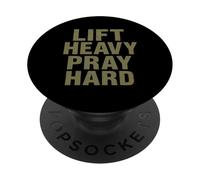 Lift Heavy Pray Hard - Faith Meets Fitness PopSockets PopGrip Adhesivo