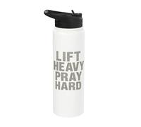 Lift Heavy Pray Hard - Faith Meets Fitness Stainless Steel Insulated Water Bottle