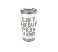 Lift Heavy Pray Hard - Faith Meets Fitness Vaso térmico de acero inoxidable de doble pared