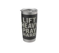 Lift Heavy Pray Hard - Faith Meets Fitness Vaso térmico de acero inoxidable de doble pared