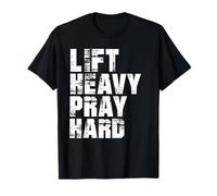 Lift Heavy Pray Hard, Gym Christian Gift for Christian Camiseta