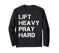Lift Heavy Pray Hard, Gym Christian Gift For Christian Manga Larga