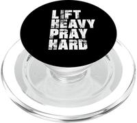 Lift Heavy Pray Hard, Gym Christian Gift for Christian PopSockets PopGrip para MagSafe
