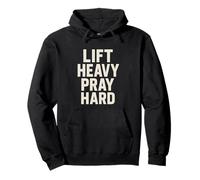 Lift Heavy Pray Hard Motivación Fe Cristiana Fitness Sudadera con Capucha