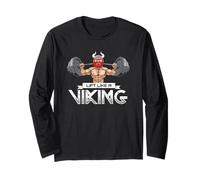 Lift Like a Viking Workout Gym Weightlifter Humor Design Manga Larga