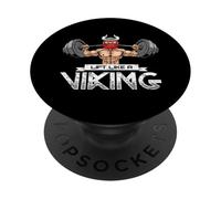Lift Like a Viking Workout Gym Weightlifter Humor Design PopSockets PopGrip Adhesivo