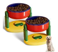 Liftable Suction Cup Pet Bowl, 2025 New Adjustable Height Stainless Steel Feeder, Non-Slip Elevated Dog Cat Food Water Dish, Easy to Clean, for Small Medium Large Pets (2 Pcs Red)
