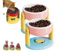 Liftable Suction Cup Pet Bowl, 3 niveles de altura ajustable de comida y plato de agua para perros de gato, cuencos de alimentación de perros, adecuado para todo tipo de perros, gatos (rosa, 2