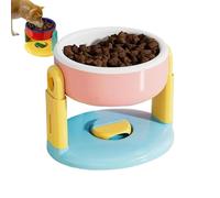 Liftable Suction Cup Pet Bowl, Adjustable Height Food and Water Dish for Cat Dog, Anti Spill Pet Food Water Bowl for Small Medium Large Dog Cat, Easy to Clean Durable Design (Pink)