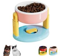 Liftable Suction Cup Pet Bowl, Adjustable Height Food and Water Dish for Cat Dog, Non-Slip Elevated Dog Cat Dish for Small Medium, and Large Pets, Easy to Clean, Durable Design (Pink)