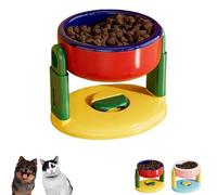 Liftable Suction Cup Pet Bowl, Adjustable Height Food and Water Dish for Cat Dog, Non-Slip Elevated Dog Cat Dish for Small Medium, and Large Pets, Easy to Clean, Durable Design (Red)