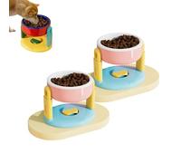 Liftable Suction Cup Pet Bowl, Non-Slip Elevated Height Food and Water Dish for Cat Dog, Easy to Clean, Durable Design, for Small Medium Large Pets (Pink * 2)